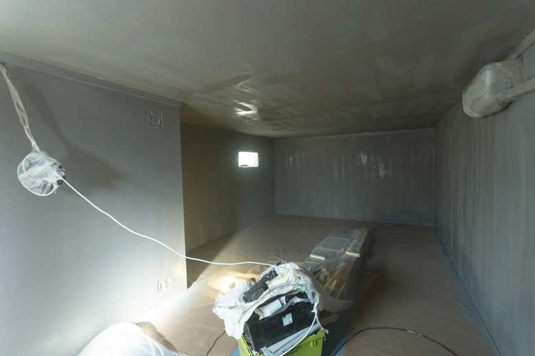 Painting the finished room within a room structure inside